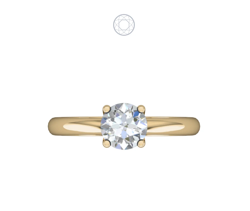 Solitaire Diamond Ring Four Prong Cathedral Zero