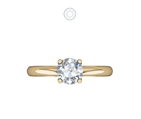 Solitaire Diamond Ring Four Prong Cathedral Zero