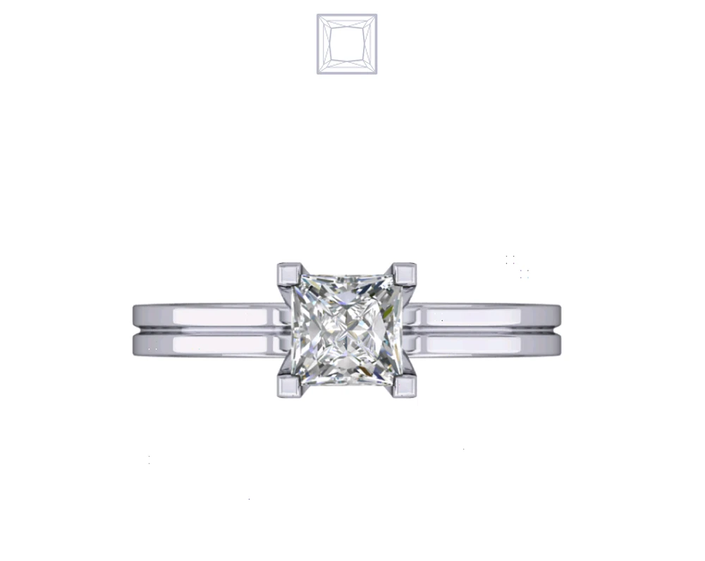 Solitaire Diamond Ring Four Prong U Set