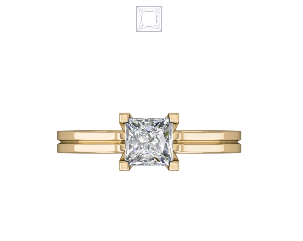 Solitaire Diamond Ring Four Prong U Set