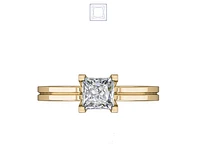 Solitaire Diamond Ring Four Prong U Set