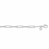 Sterling Silver, 4mm Paperclip Bracelet