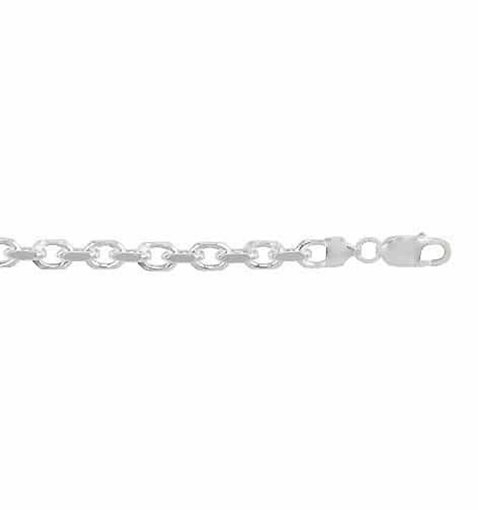 Sterling Silver, 4.5Mm Diamond Cut Cable (Anchor) Chain