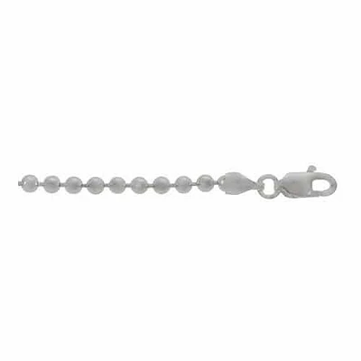 Sterling Silver, 2mm Bead Chain