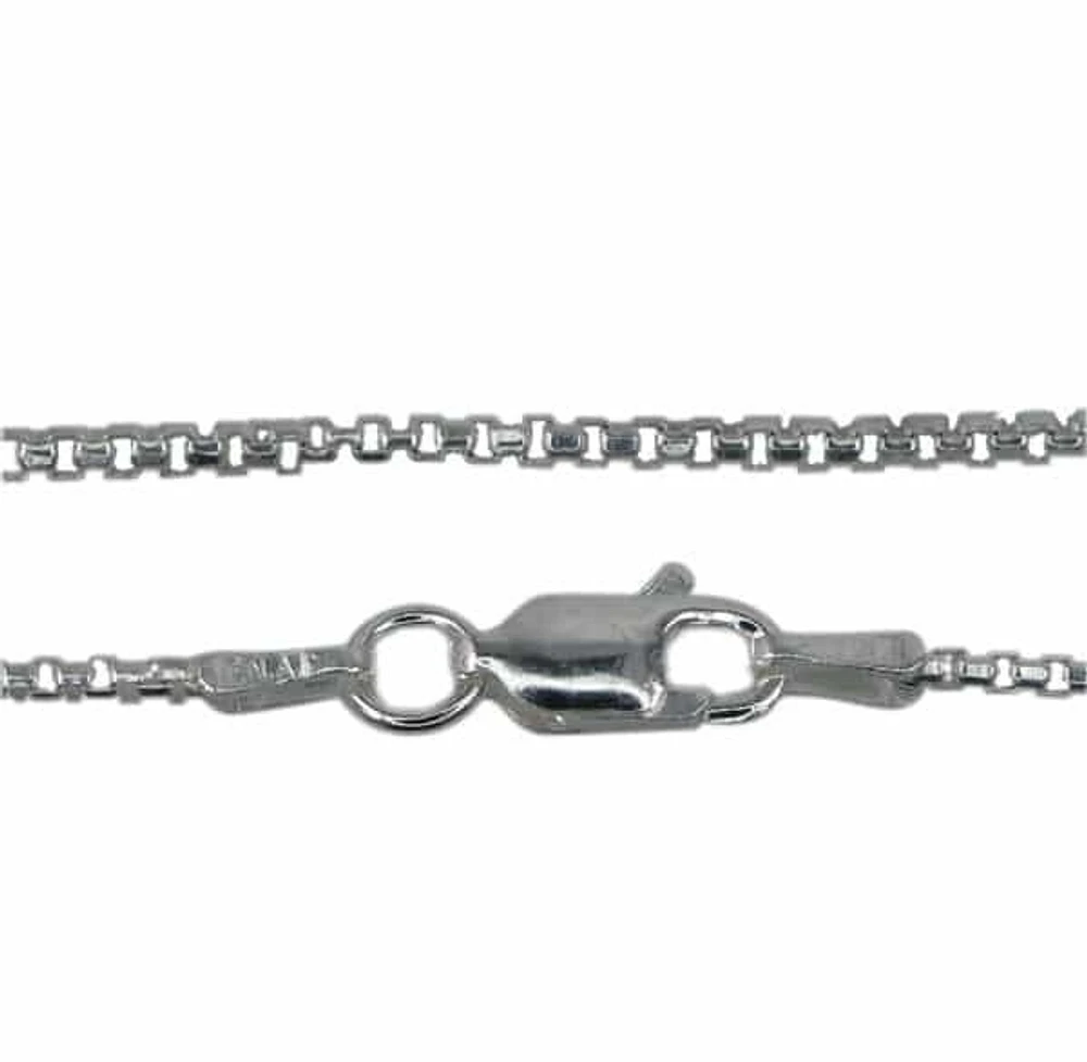 Sterling Silver, 1.4mm Half Round Box Chain