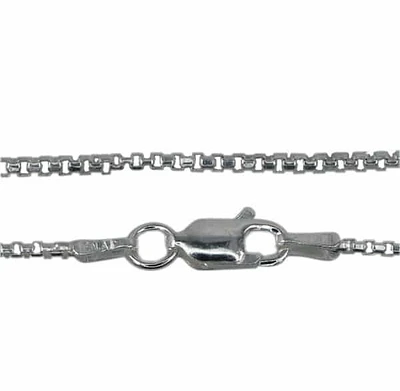 Sterling Silver, 1.4mm Half Round Box Chain