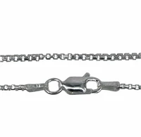 Sterling Silver, 1.4mm Half Round Box Chain