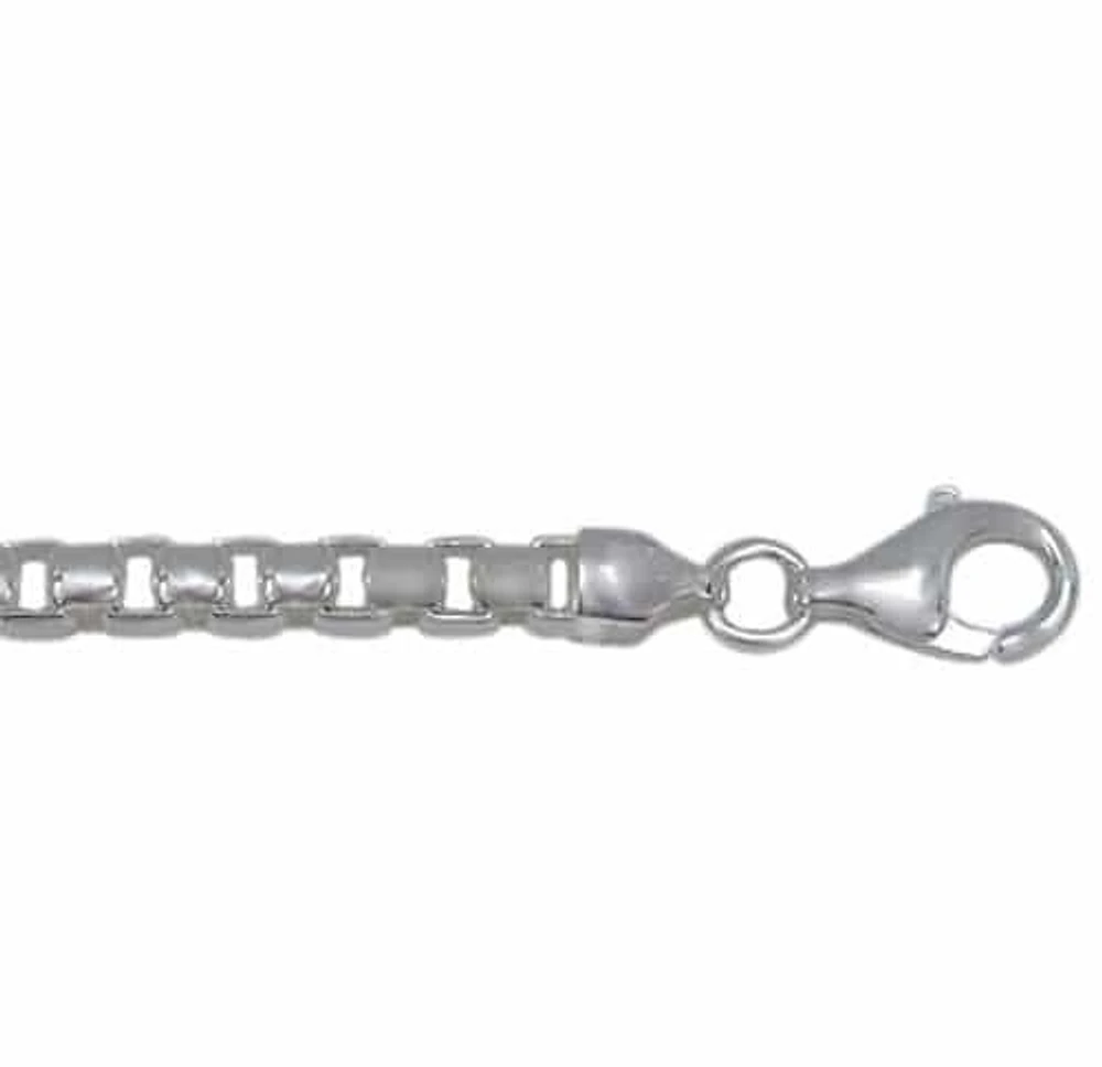 Sterling Silver, 3.7mm Half Round Box Chain
