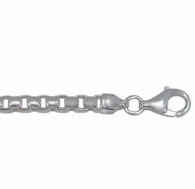 Sterling Silver, 3.7mm Half Round Box Chain