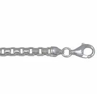 Sterling Silver, 3.7mm Half Round Box Chain