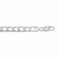 Sterling Silver, 6.2mm Square Curb Bracelet