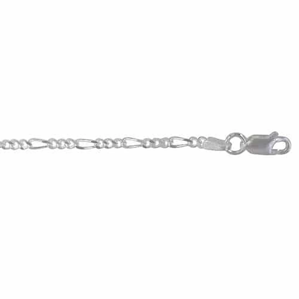 Sterling Silver, 2.2mm Figaro Chain