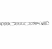 Sterling Silver, 14.7mm Figaro Bracelet