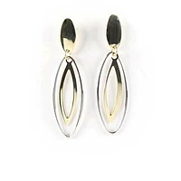 10K White & Yellow Gold Dangle Fancy Earrings