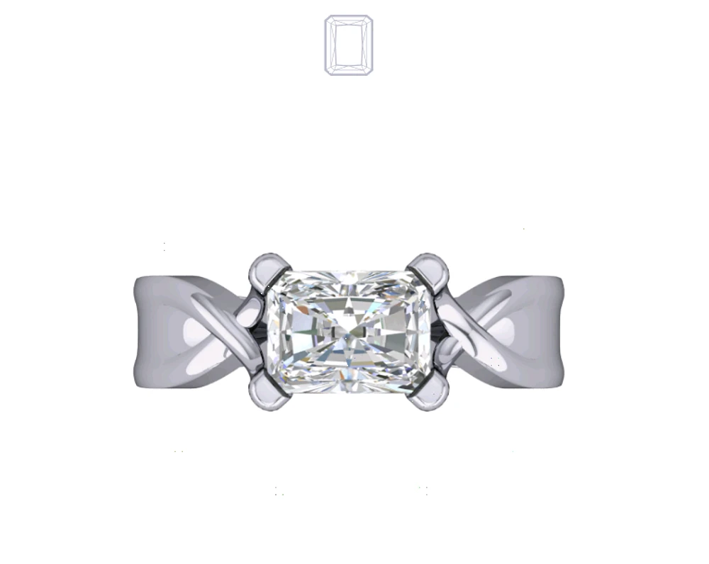 Solitaire Diamond Ring Rise Four Prong