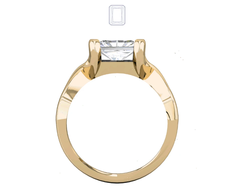 Solitaire Diamond Ring Rise Four Prong