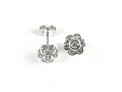 10K Children's Flower Cubic Stud Earrings