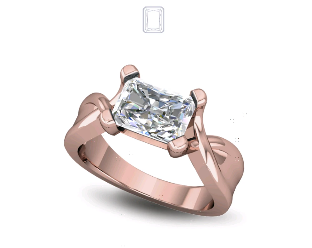 Solitaire Diamond Ring Rise Four Prong