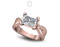 Solitaire Diamond Ring Rise Four Prong