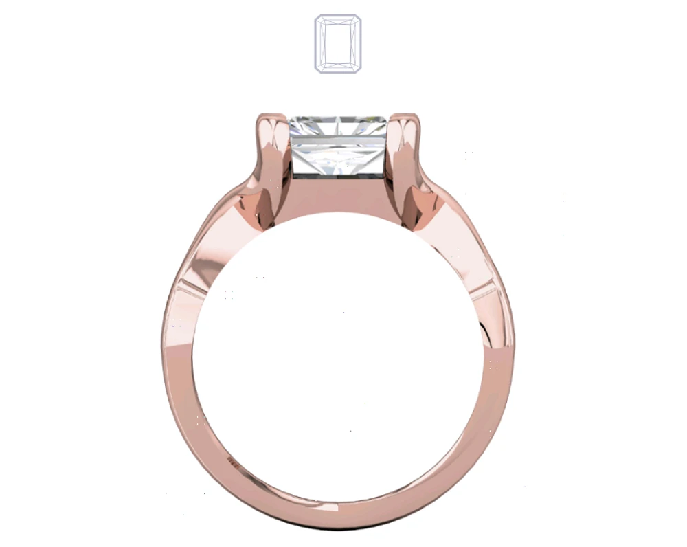 Solitaire Diamond Ring Rise Four Prong