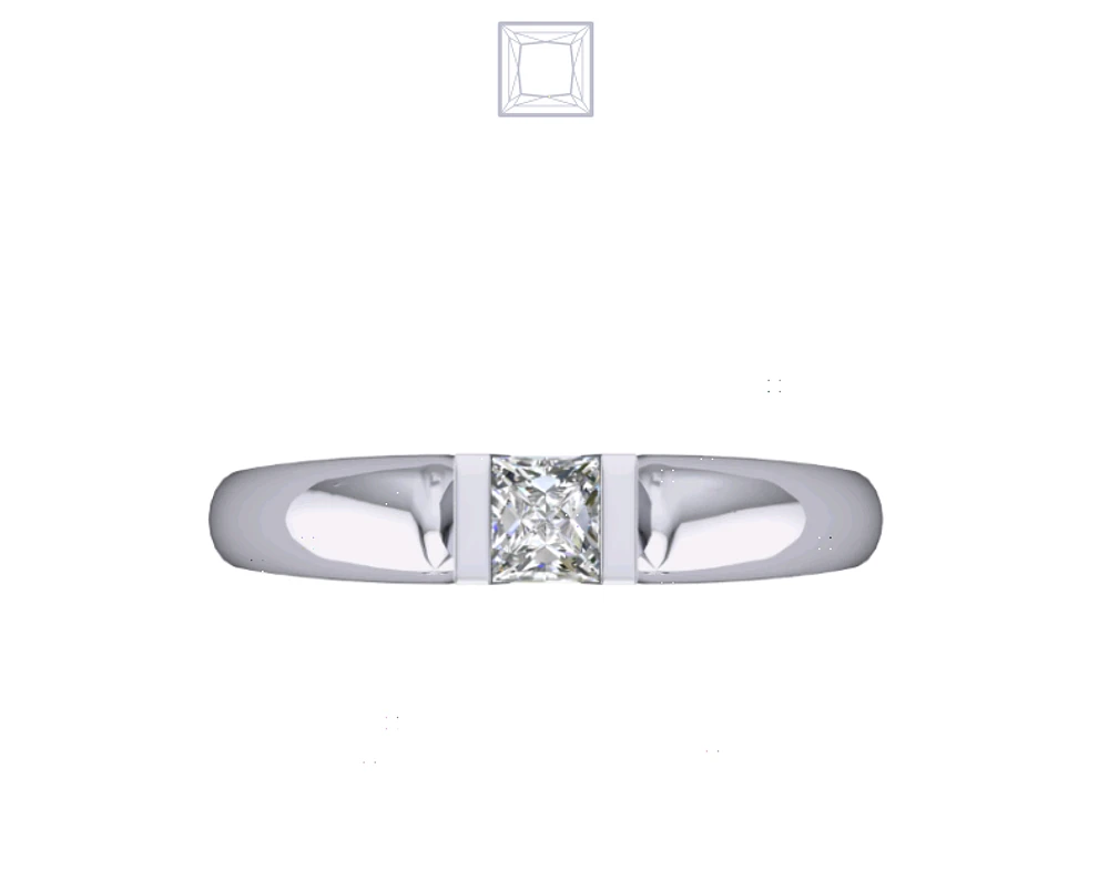 Solitaire Diamond Ring Half Bezel Solitaire Set