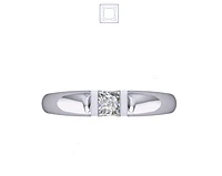 Solitaire Diamond Ring Half Bezel Solitaire Set