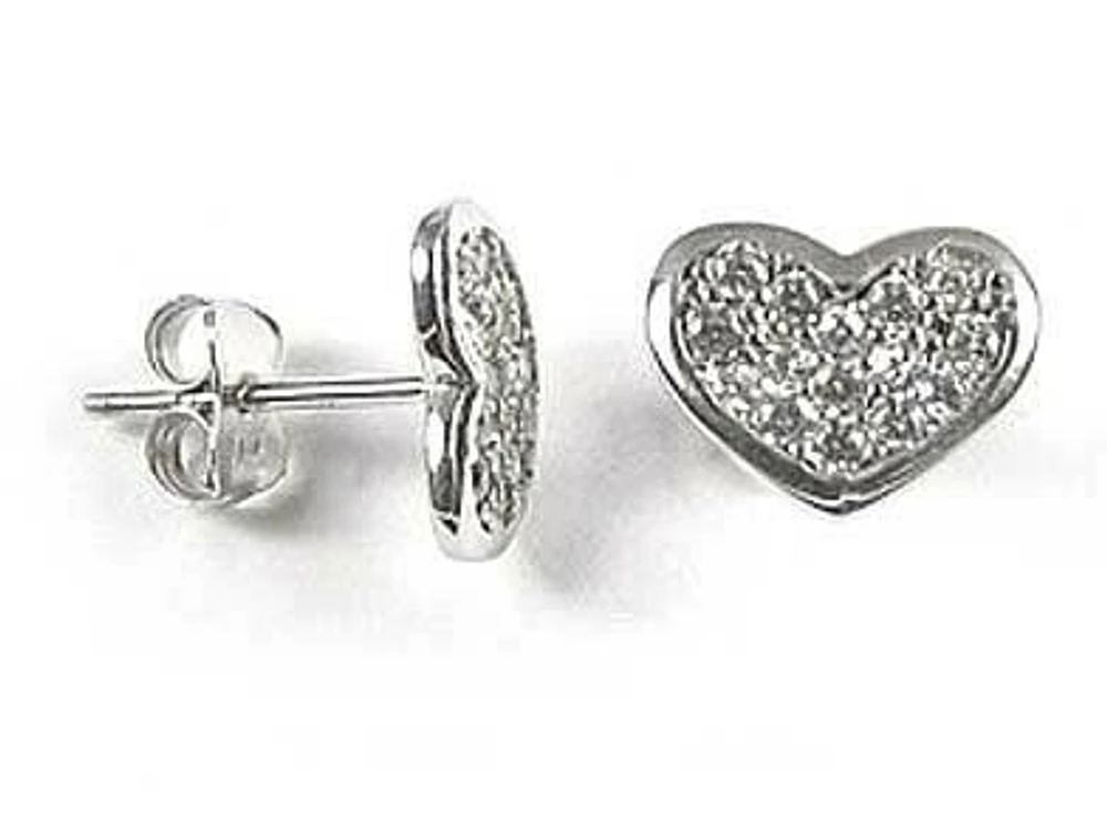 10K White Gold Children's Heart Stud Earrings