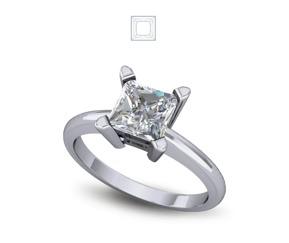 Solitaire Diamond Ring Four Prong Set