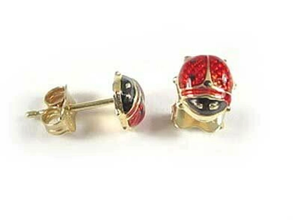 10K Children's Lady Bug Stud Earrings