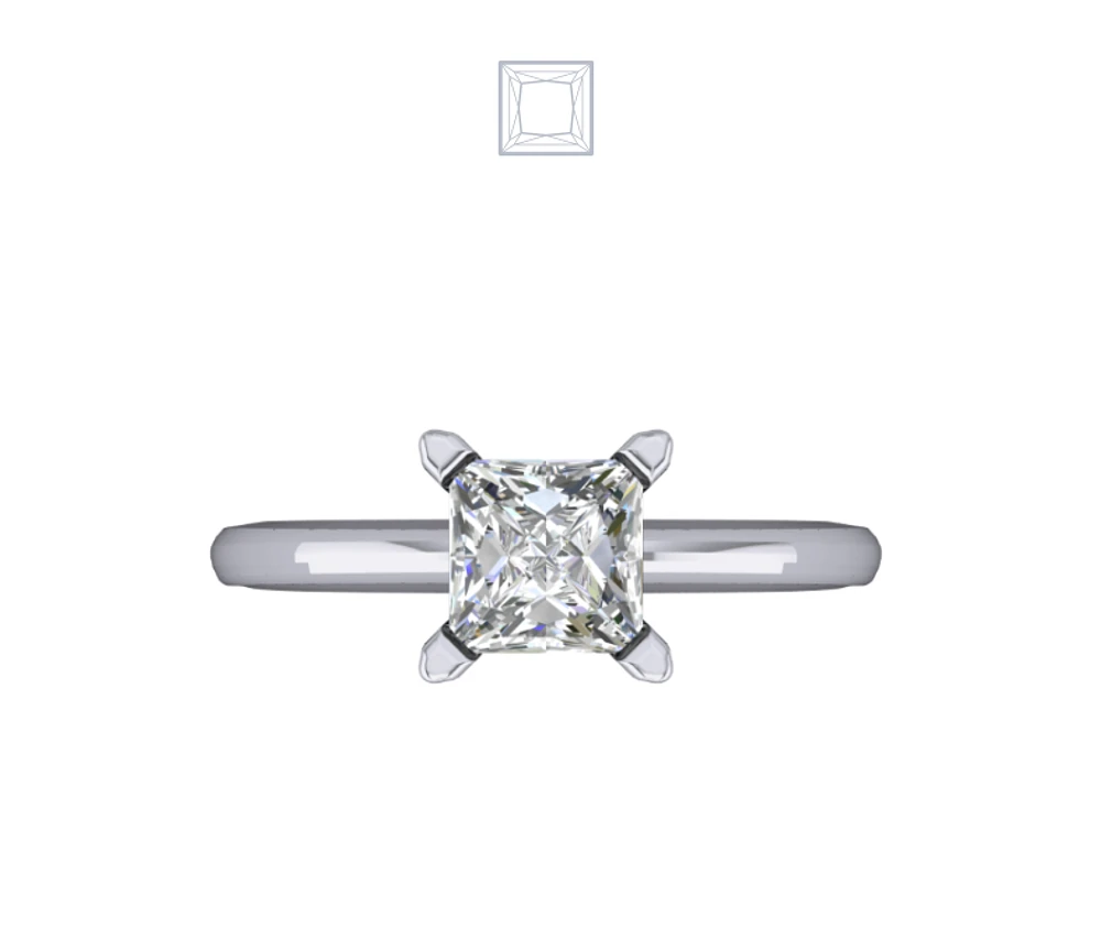 Solitaire Diamond Ring Four Prong Set