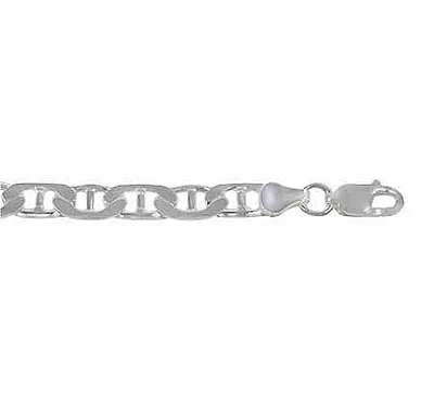 Sterling Silver, 6.4mm Flat Marine (Gucci) Chain