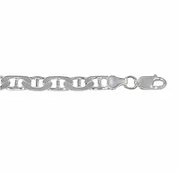 Sterling Silver, 6.4mm Flat Marine (Gucci) Chain