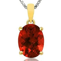 Round Garnet Pendant 14KT Gold