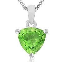 Triangular Peridot Pendant 14KT Gold