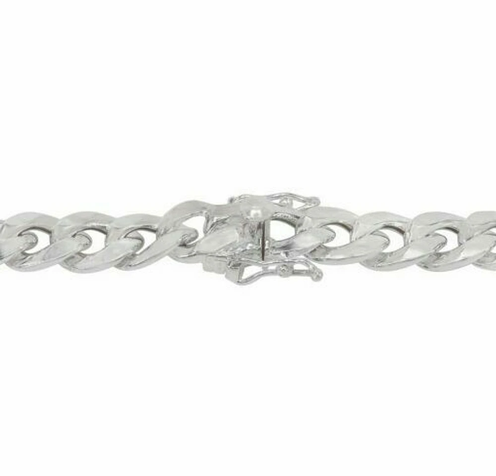Sterling Silver, 9.9mm Hollow Miami Cuban Bracelet