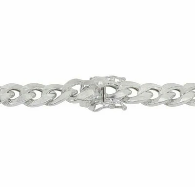 Sterling Silver, 9.9mm Hollow Miami Cuban Bracelet