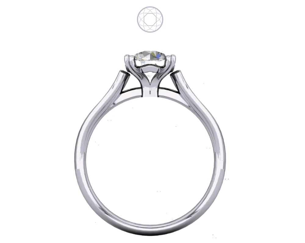 Solitaire Diamond Ring Cathedral Set