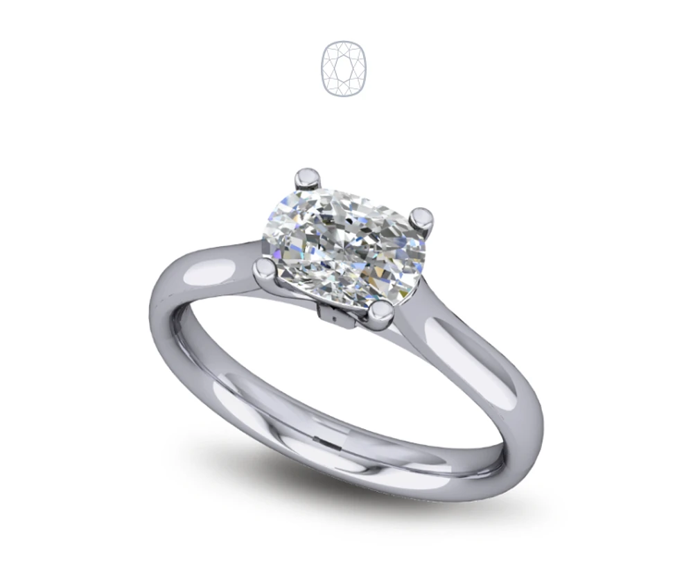 Solitaire Diamond Ring Cathedral Set