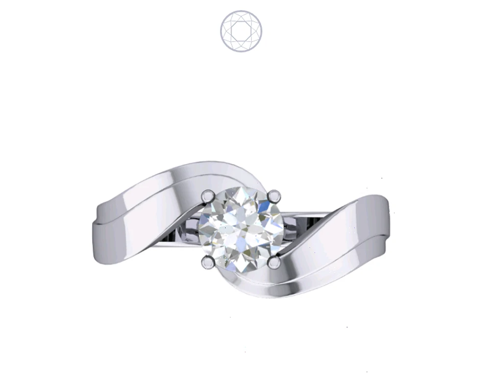 Solitaire Diamond Ring Modern Twist Set