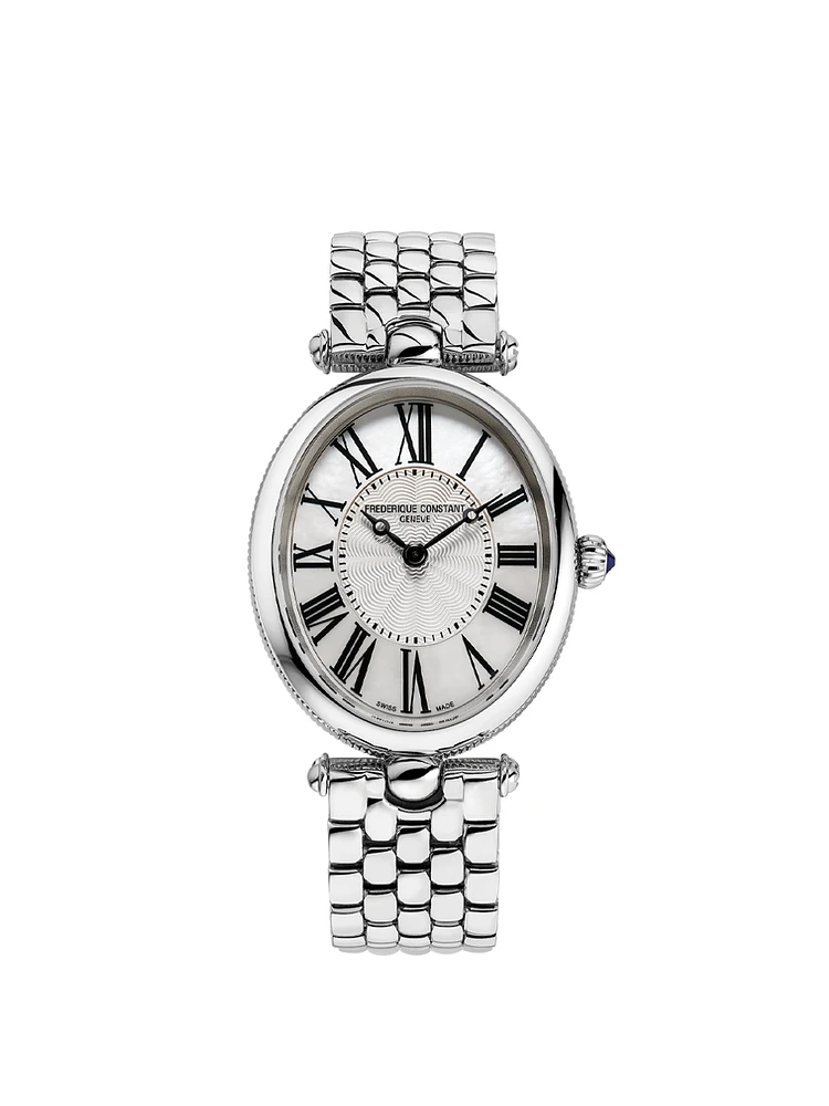 Classics Art Déco Oval 30MM Silver Dial Quartz FC-200MPW2V6B