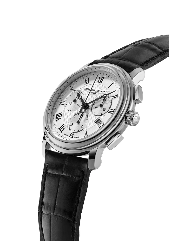 Classics Chronograph 40MM Silver Dial Quartz FC-292MC4P6