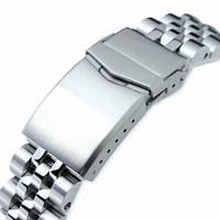 20mm Angus-J Louis JUB 316L Stainless Steel Watch Bracelet for Seiko MM300 Prospex Marinemaster SBDX001, Brushed/Polished, V-Clasp