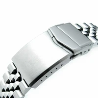 20mm Super-J Louis JUB 316L Stainless Steel Watch Bracelet for Seiko Baby MM 200, Brushed V-Clasp