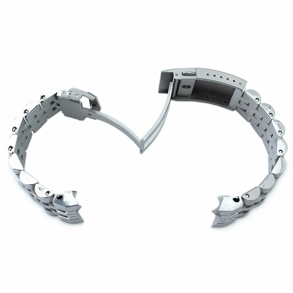 20mm Angus-J Louis JUB 316L Stainless Steel Watch Bracelet for Seiko Sumo SBDC001, SBDC031 & SPB101, Brushed/Polished, V-Clasp