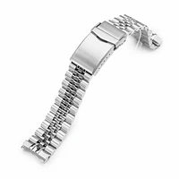 20mm Super-J Louis 316L Stainless Steel Watch Band for Seiko SPB143 63Mas 40.5mm, Brushed V-Clasp