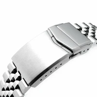 22mm Super-J Louis 316L Stainless Steel Watch Band for Seiko 5, Brushed V-Clasp