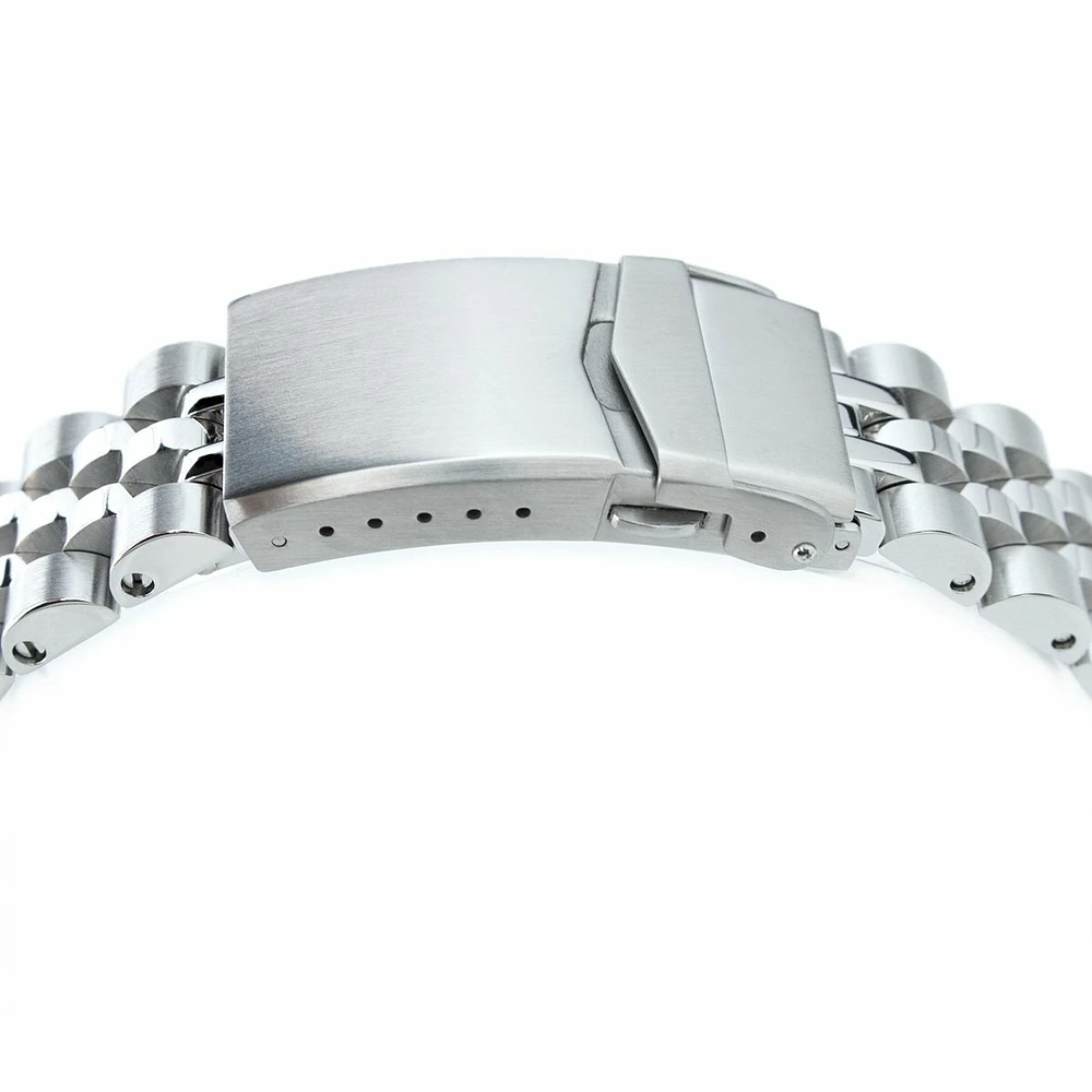 22mm Angus-J Louis JUB 316L Stainless Steel Watch Bracelet for Seiko SKX007, Brushed/Polished, V-Clasp