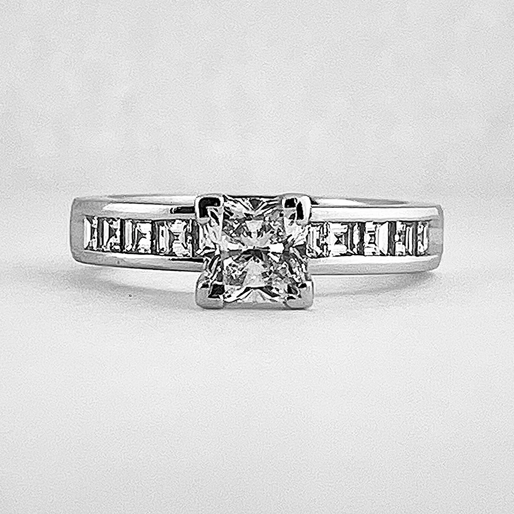 Square Brilliant Cut Engagement Ring