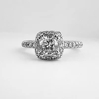 Square Brilliant Cut Engagement Ring Halo