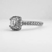 Square Brilliant Cut Engagement Ring Halo